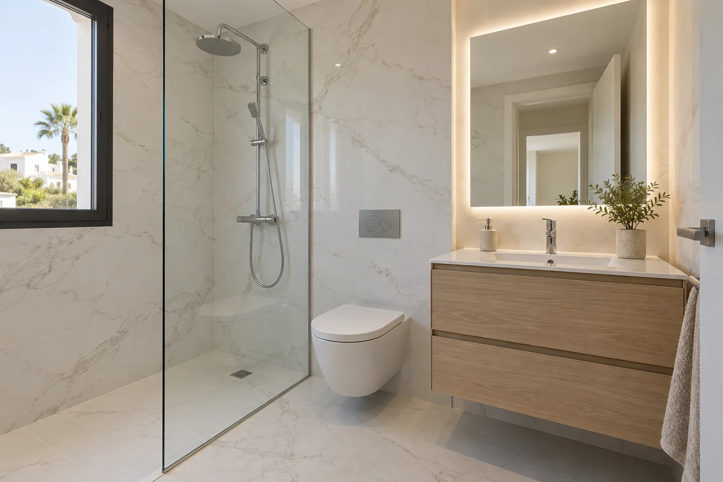 Baño imitación mármol